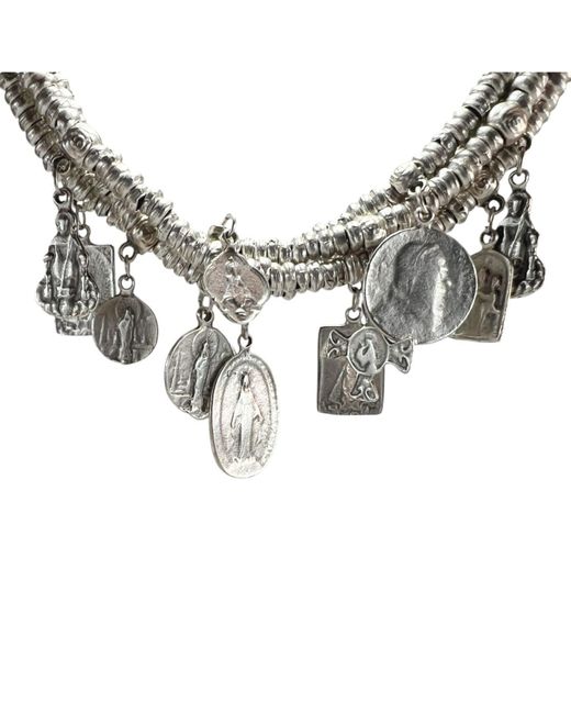 By Virgo Metallic Serafina Antique Charm Bracelet