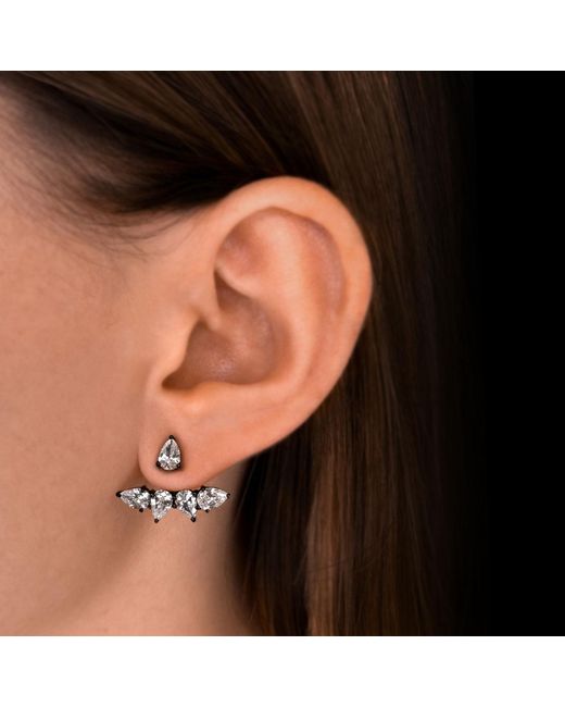 SALLY SKOUFIS Metallic Pure Ear Jacket With Made Cz Diamond Stimulant