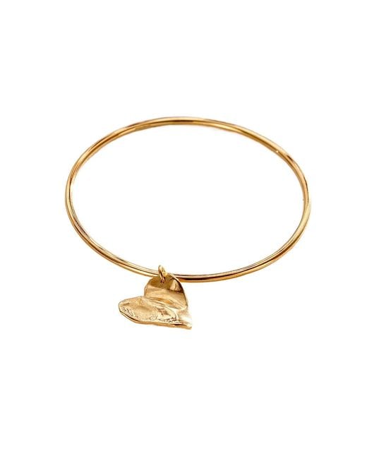 Posh Totty Designs Metallic Fortune Heart Charm Bangle
