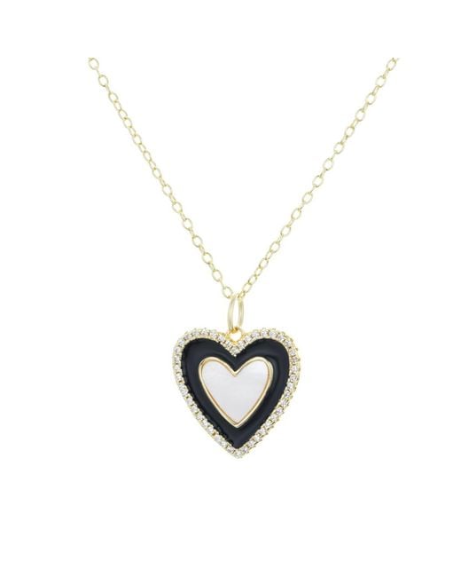 KAMARIA Metallic Two Tone Heart Necklace