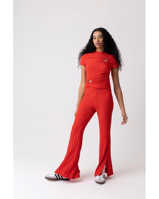 Amy Lynn Red Bowie Cherie Heart Cut Out Top