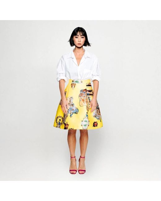 Maxjenny Yellow Knee-Length Skirt