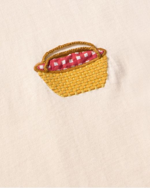 Thinking Mu Natural Embroidered Basket Volta T-Shirt
