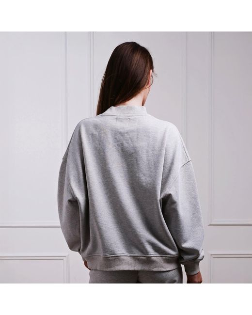 VLD White Westwood Varsity Mockneck Sweatshirt