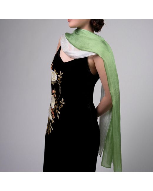Silk and Bears Green To Ombre Mulberry Silk Scarf – Handmade & Hand-Dyed