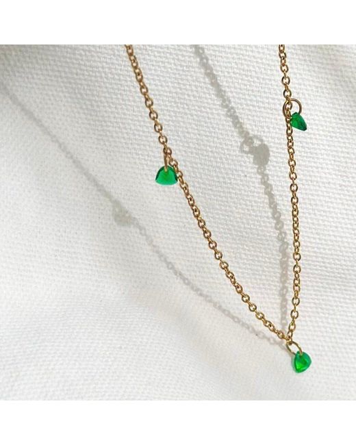 Evie Jewelry Metallic Off Duty Emerald Waterproof Choker Necklace