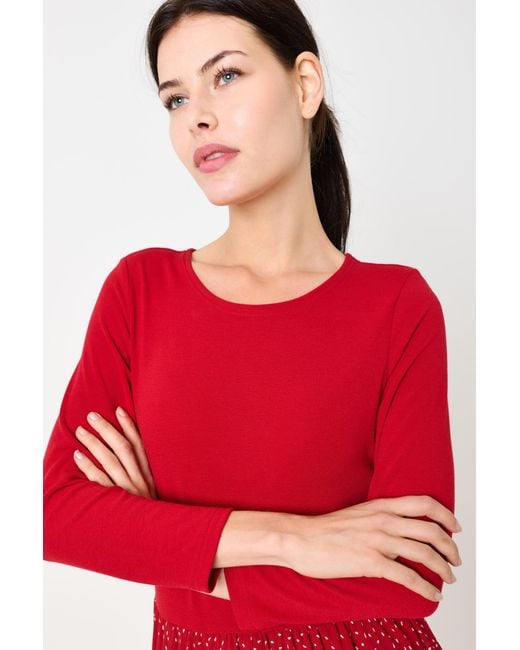 Louche Red Huxley Raindrop Jersey Top Printed Circle Skirt Midaxi Dress