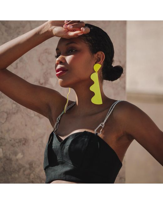 By Chavelli Yellow Xtra-Large Wiggle Earrings