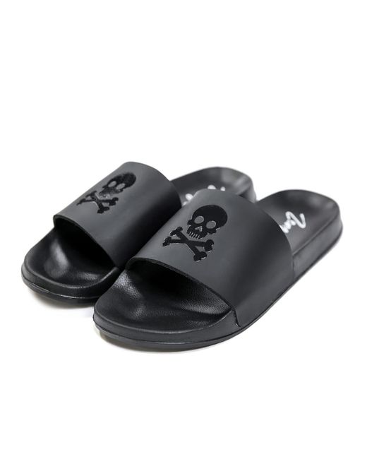 Zenzee Black Skull & Crossbones Slide Sandals