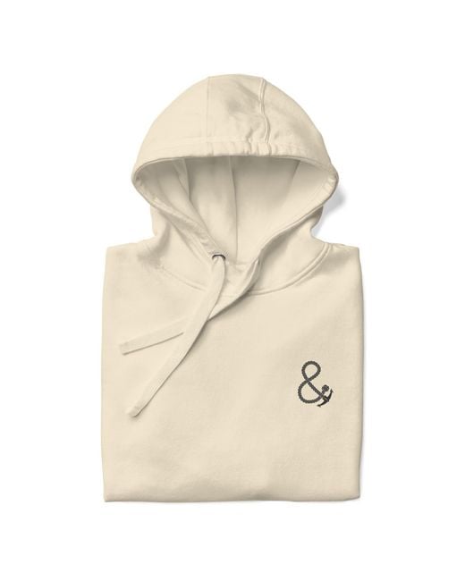 Anchor and Crew White Neutrals Bone Palm Tree Slow Sundays Running Club Cotton Blend Hoodie for men