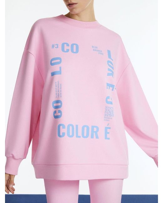 Nocturne Pink Text Oversized Sweatshirt