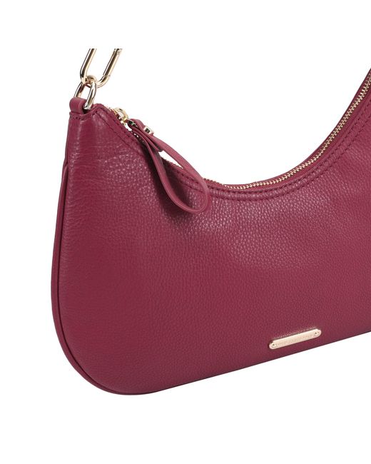 Paul Costelloe Purple Tirana Leather Shoulder Bag