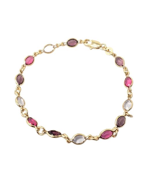 Harfi Metallic Multi Gemstone Crystal Bracelet