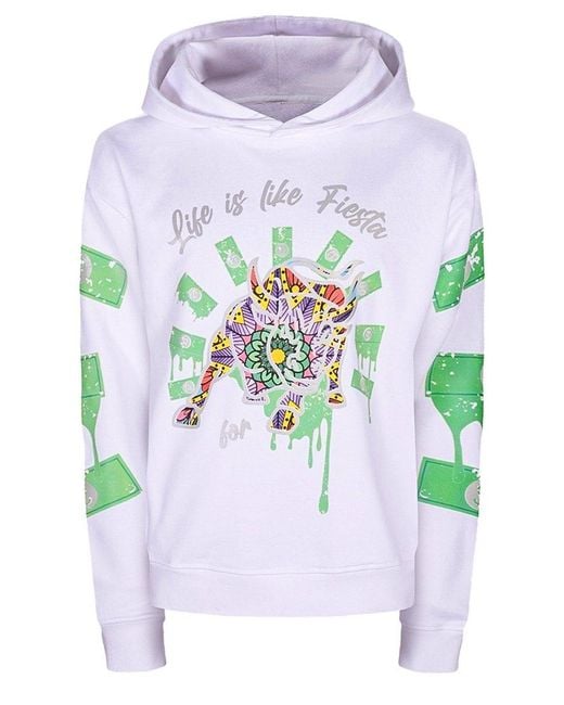 Miracles Manifester White Inspirational Affirmation Hoodie With Reflective Design