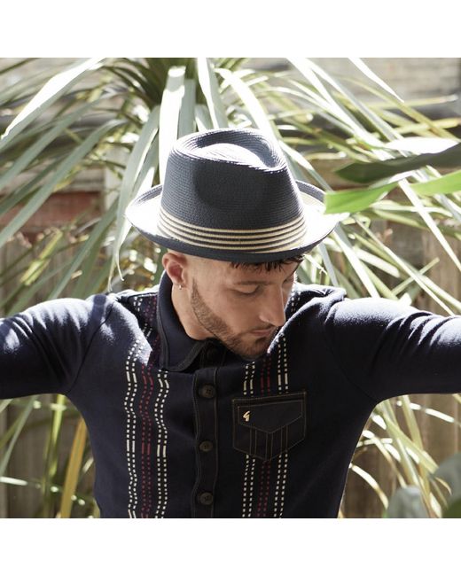 Dasmarca Hats Blue Dasmarca Jordan Lightweight Trilby Two Tone Summer Packable Hat For for men