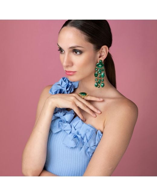 Bounkit Green Marysol Earrings Malachite Pierced