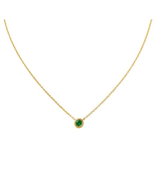 Lily Flo Jewellery Metallic Emerald Solitaire Necklace On Solid