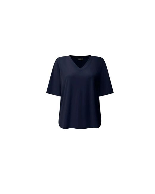 James Lakeland Blue Jersey V-Neck Top
