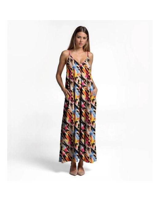 Aloha From Deer Orange Colorful Spots Maxi Dress