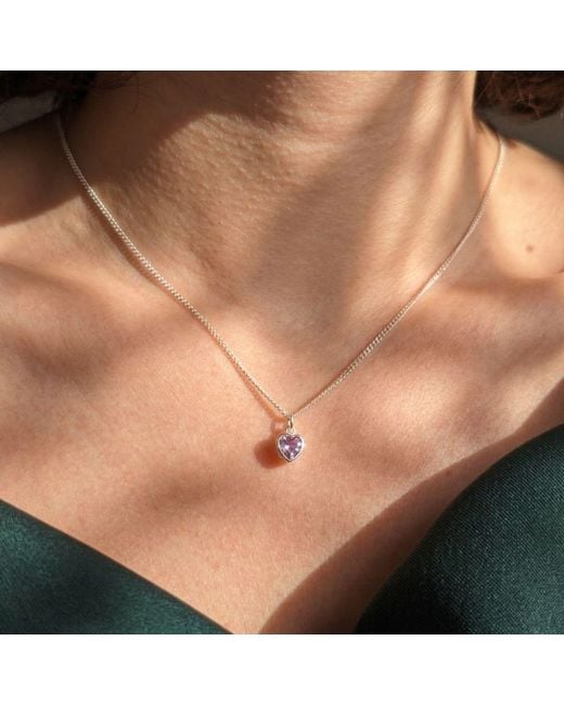 Harfi Metallic Mini Heart Alexandrite June Birthstone Necklace
