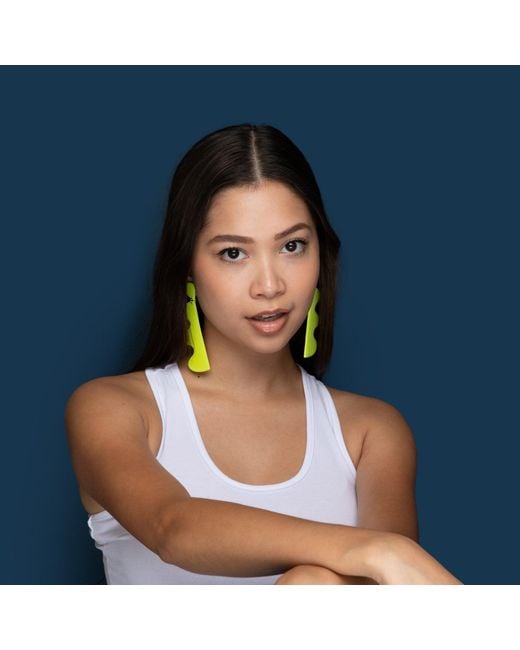 By Chavelli Yellow Wiggles Dangly Earrings