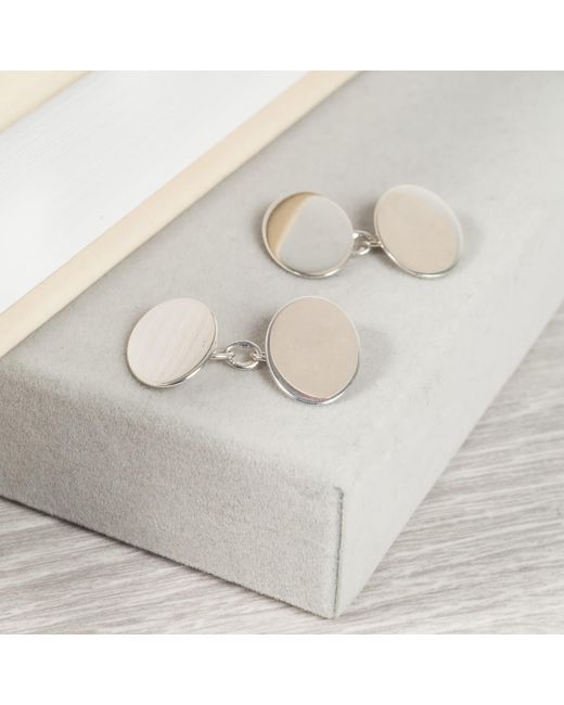 Auree Jewellery Metallic Albemarle Sterling Oval Cufflinks for men