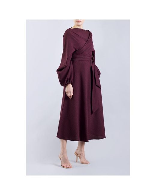 Meem Label Purple Crawford Plum Midi Dress