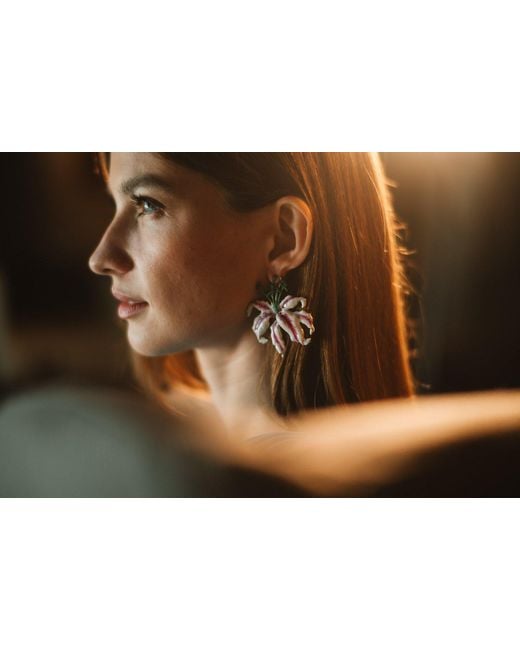 The Pink Reef Black Hibiscus Earring