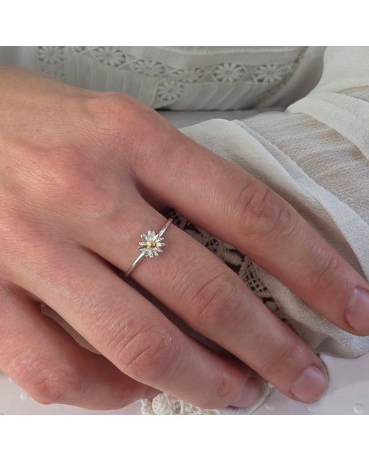 Lee Renee White Daisy Stacking Ring –