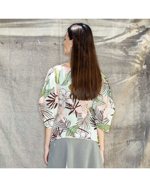Bianca Popp Green Puff Blouse With Flaps