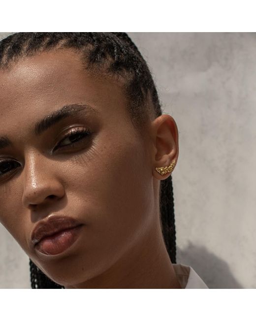 EVA REMENYI Metallic Céleste Deux Asymmetrical Stud Earrings