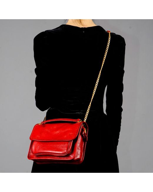 Rimini Red Leather Shoulder Bag 'betrice'