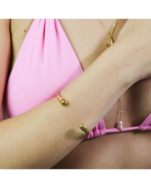 Miss Cecilia Metallic Fluid Curve Cuff Bangle Bracelet