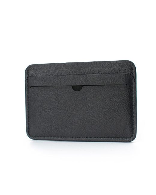 godi. Black Handmade Leather Cardholder for men