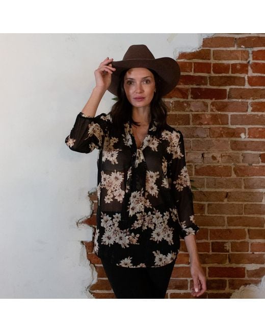 Jennafer Grace Natural Liza Tie Blouse