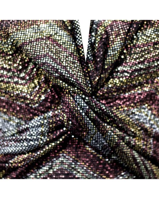 Me & Thee Brown Near Or Far Metallic Stripe Dress