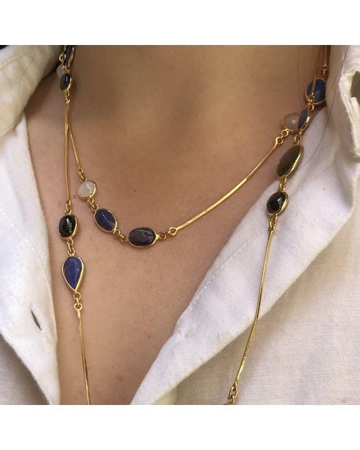 Preeti Sandhu Metallic Mosaic Necklace Multi-Stone