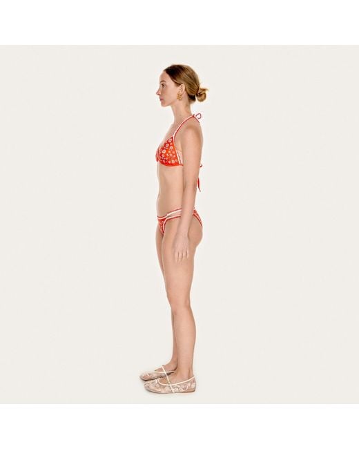 Jessie Zhao New York Red Garden Reversible Bikini Set