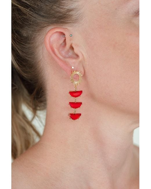 Adriana Pappas Designs Red Ruby Supernova Earrings