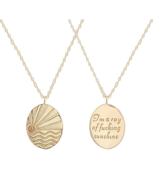 Kris Nations Metallic Ray Of Sunshine Charm Necklace Vermeil