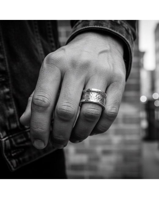 Tg-Jewellery by Tamara Gervasio Green Street Ring Sterling Band With Oxidised Finish for men