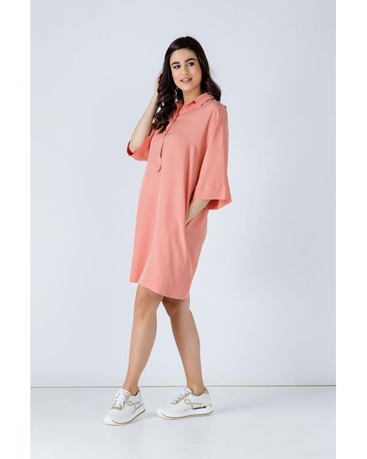 Conquista Pink Oversized Coral Tencel Dress