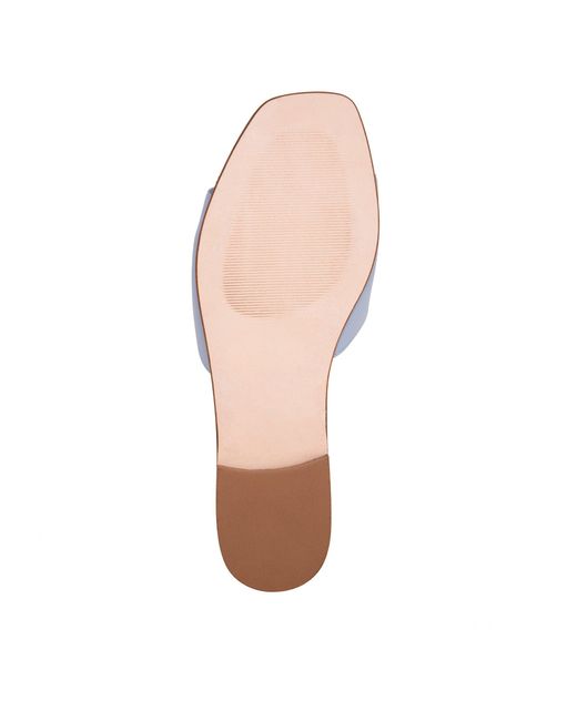 Beautiisoles by Robyn Shreiber Made in Italy Blue Adeline Baby Leather Work Evening Party Comfortable Flat Sexy Sandal