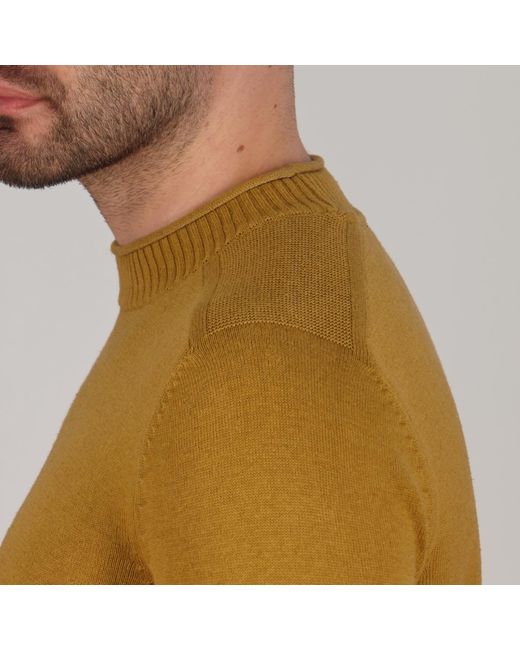 Paul James Knitwear Green Lightweight Cotton Linen Slaithes Saddle Shoulder Jumper for men