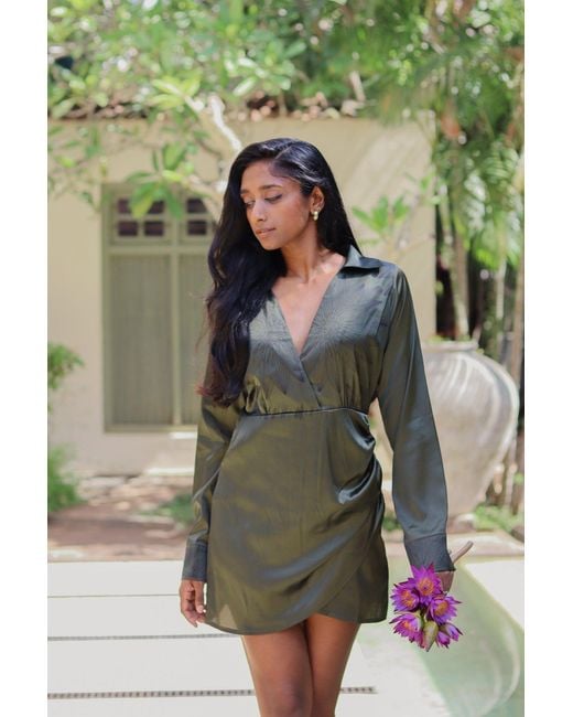 Celeste Mendis Green Nymphea Dress