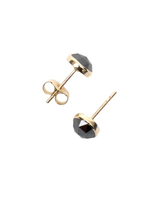 Rahul's Jewels Black Sanctum Orb Earring Single- 14 Karat With Genuine Diamond, Large