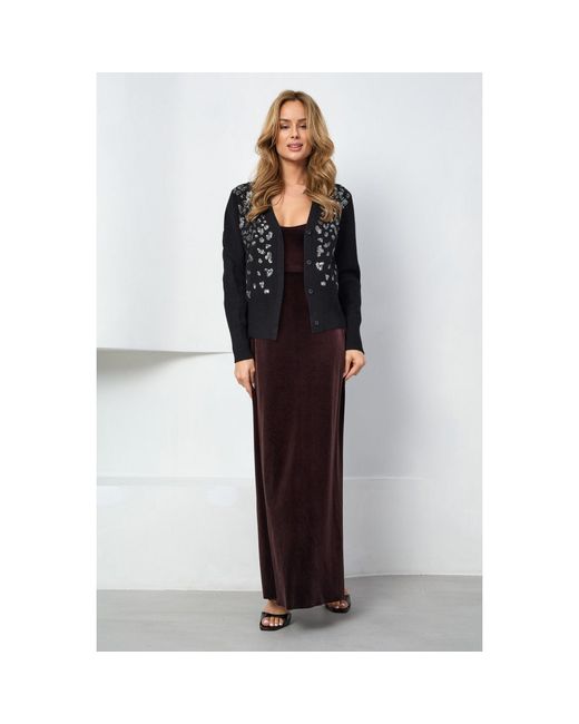 Saachi Black Deco Drip Sparkle Cardigan