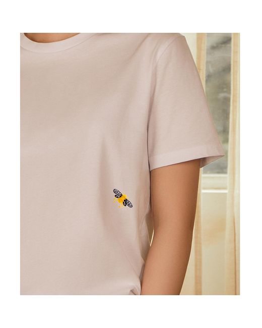INGMARSON White Bee Embroidered T-Shirt