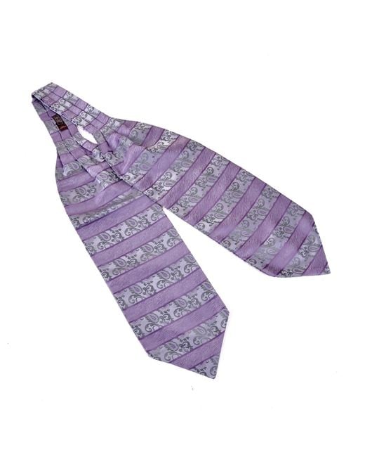DAVID WEJ Purple Self Tie Paisley Cravat – Lilac for men