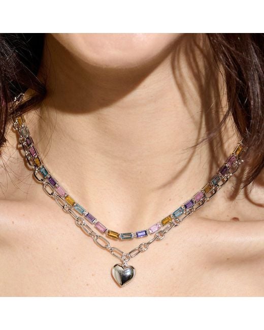 Cloud Haven Metallic Layered Heart Necklace for men